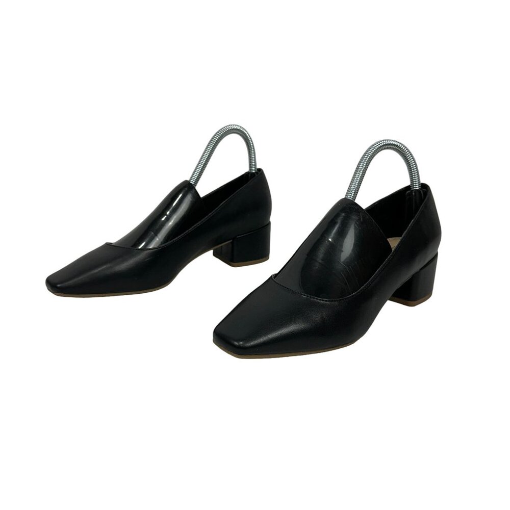 Liz Claiborne LC Faris Womens Black Block Heel Shoes 6.5M Memory Foam